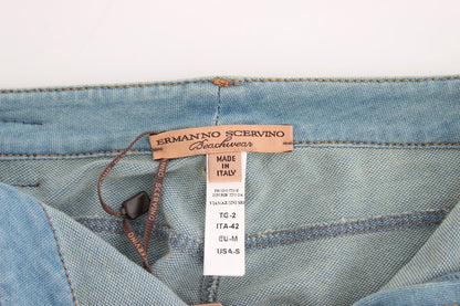 Ermanno Scervino light blue capri jeans in cotton blend