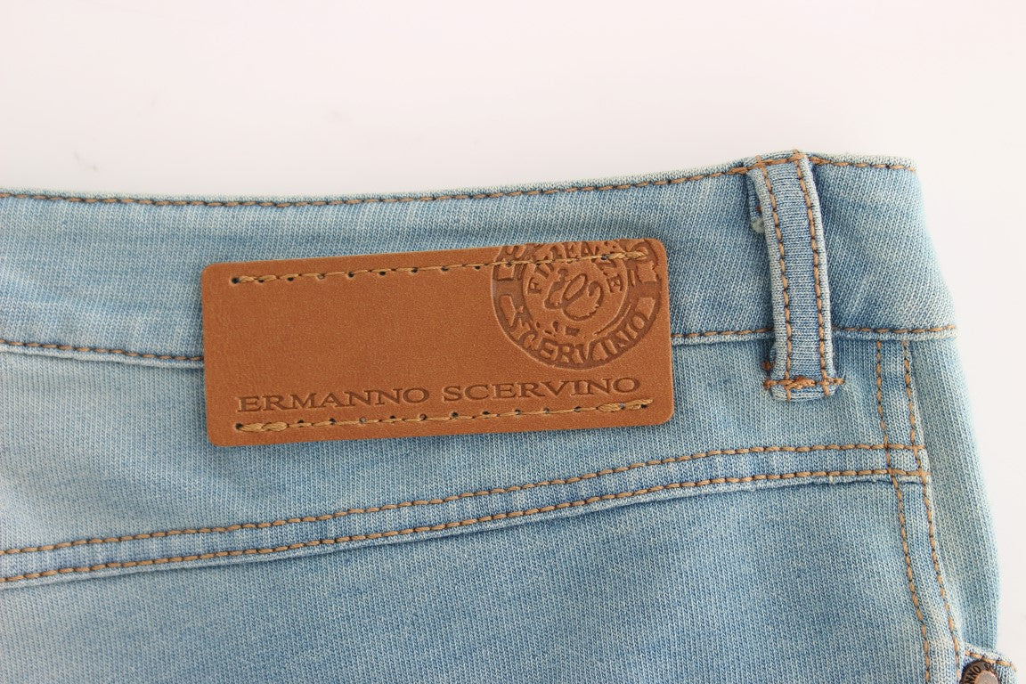 Ermanno Scervino light blue capri jeans in cotton blend