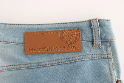 Ermanno Scervino light blue capri jeans in cotton blend