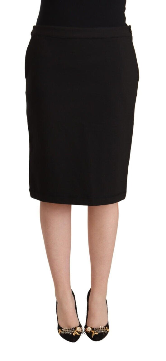 Black GF Ferre knee-length pencil skirt in polyester, viscose and elastane