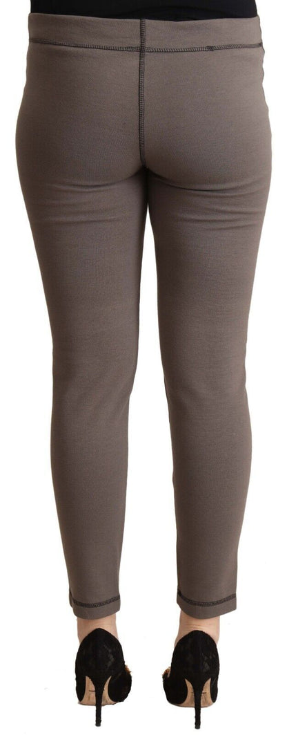 John Galliano Grey Cropped Cotton Leggings Pants