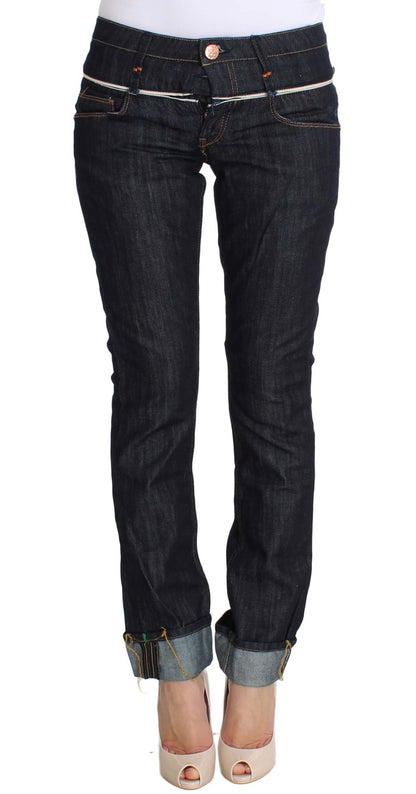Acht dark blue cotton straight-leg jeans