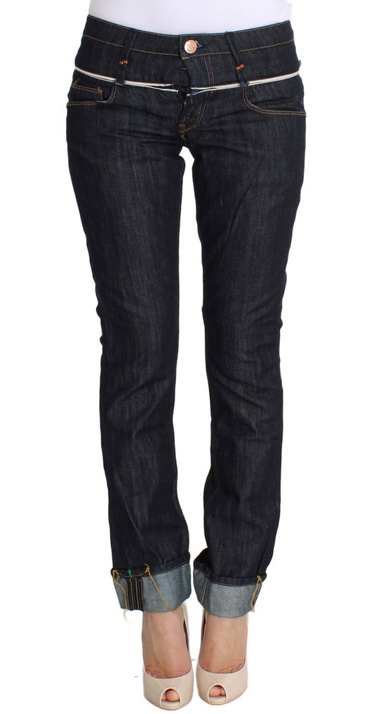 Acht dark blue cotton straight-leg jeans