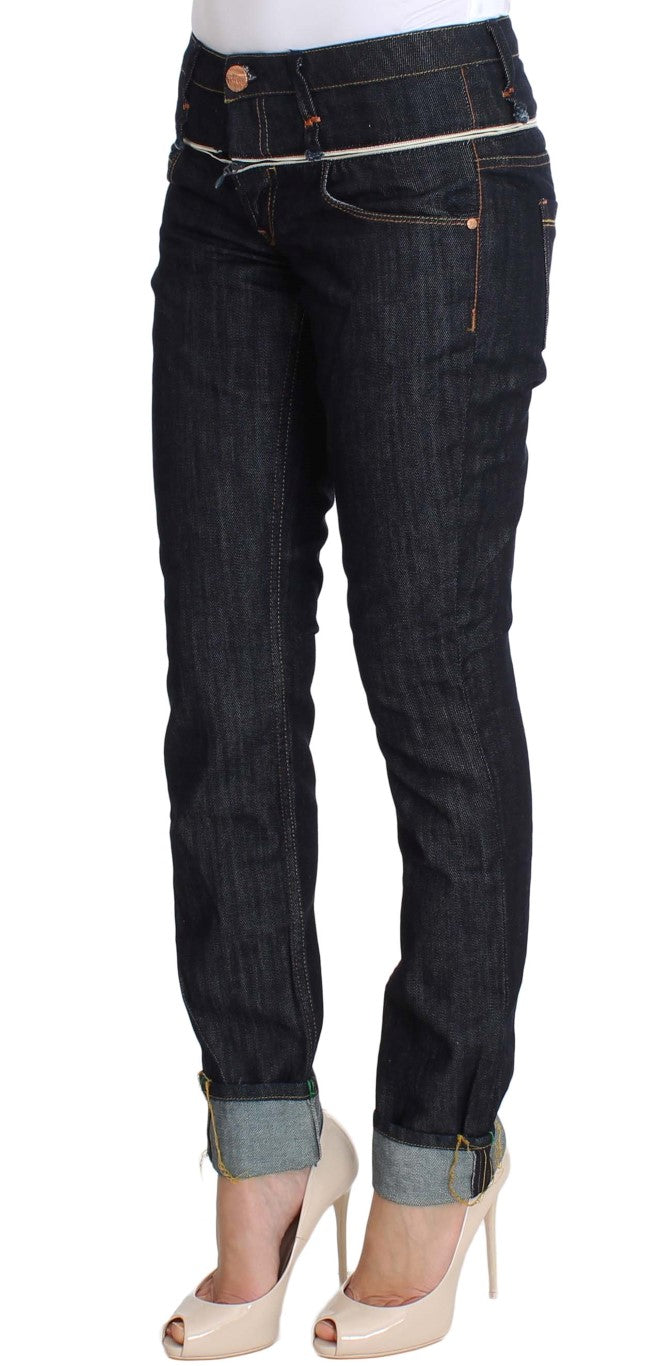 Acht dark blue cotton straight-leg jeans