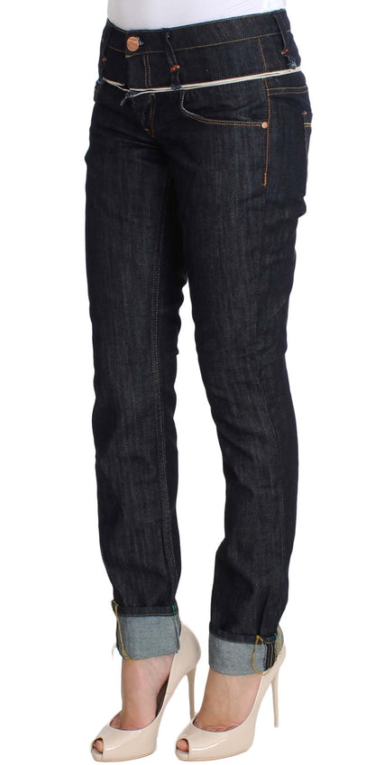 Acht dark blue cotton straight-leg jeans