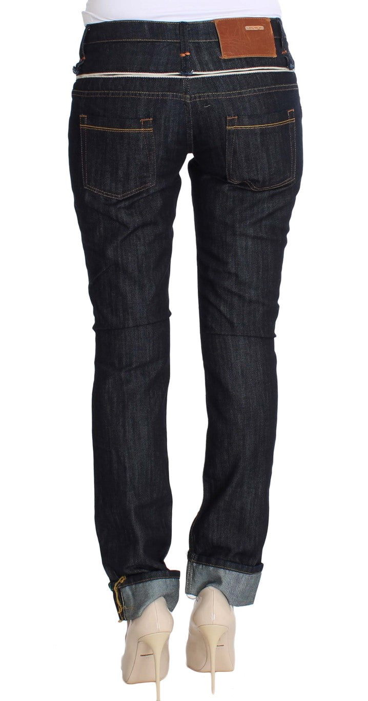 Acht dark blue cotton straight-leg jeans