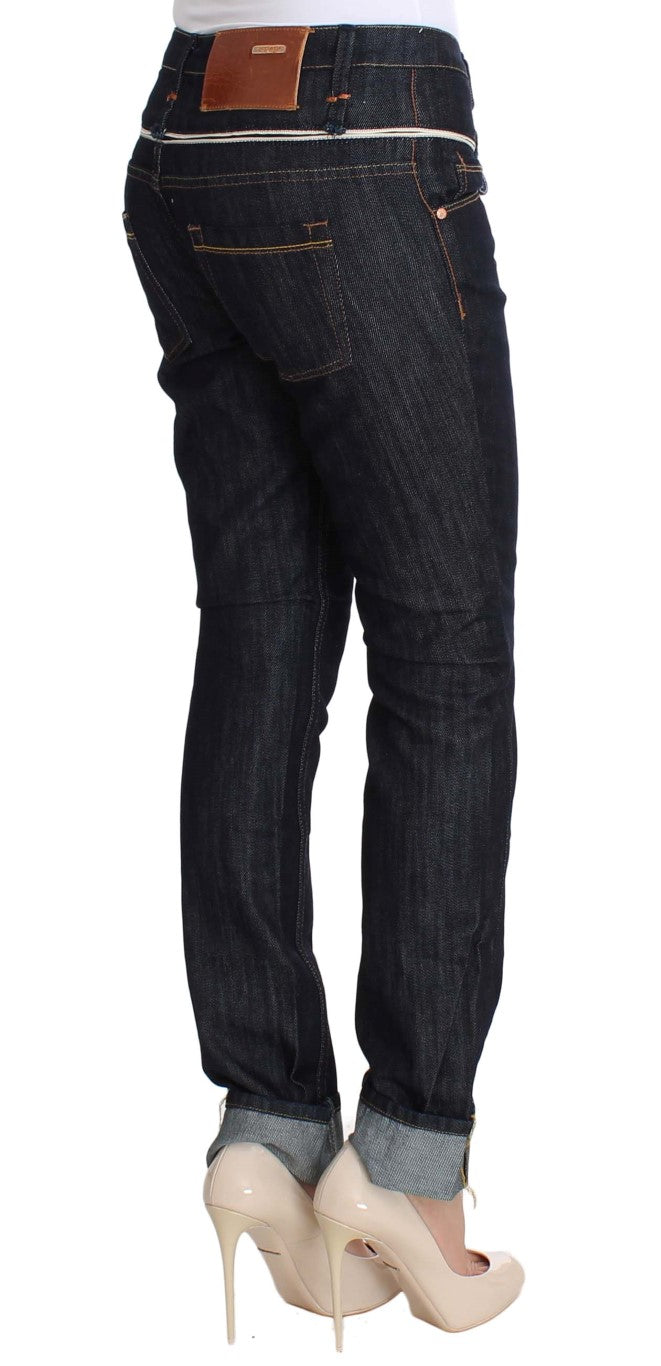 Acht dark blue cotton straight-leg jeans