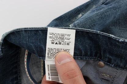 ACHT blue wash cotton denim regular fit jeans