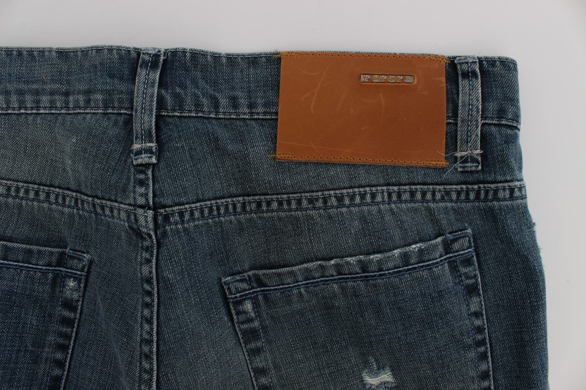 ACHT blue wash cotton denim regular fit jeans