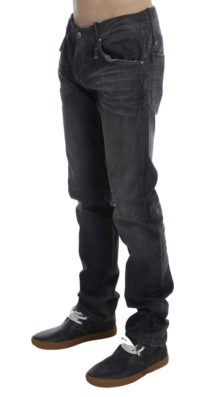 Acht Gray Cotton Regular Low Fit Jeans
