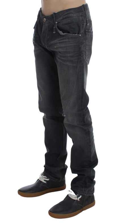 Acht Gray Cotton Regular Low Fit Jeans