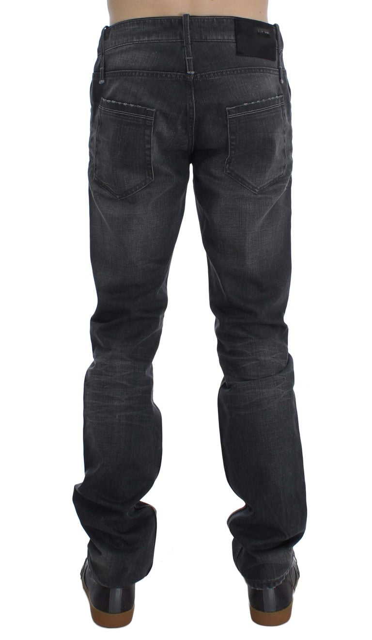 Acht Gray Cotton Regular Low Fit Jeans