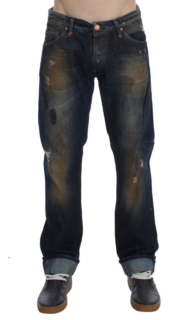 ACHT blue wash cotton jeans regular straight fit