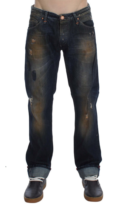 ACHT blue wash cotton jeans regular straight fit