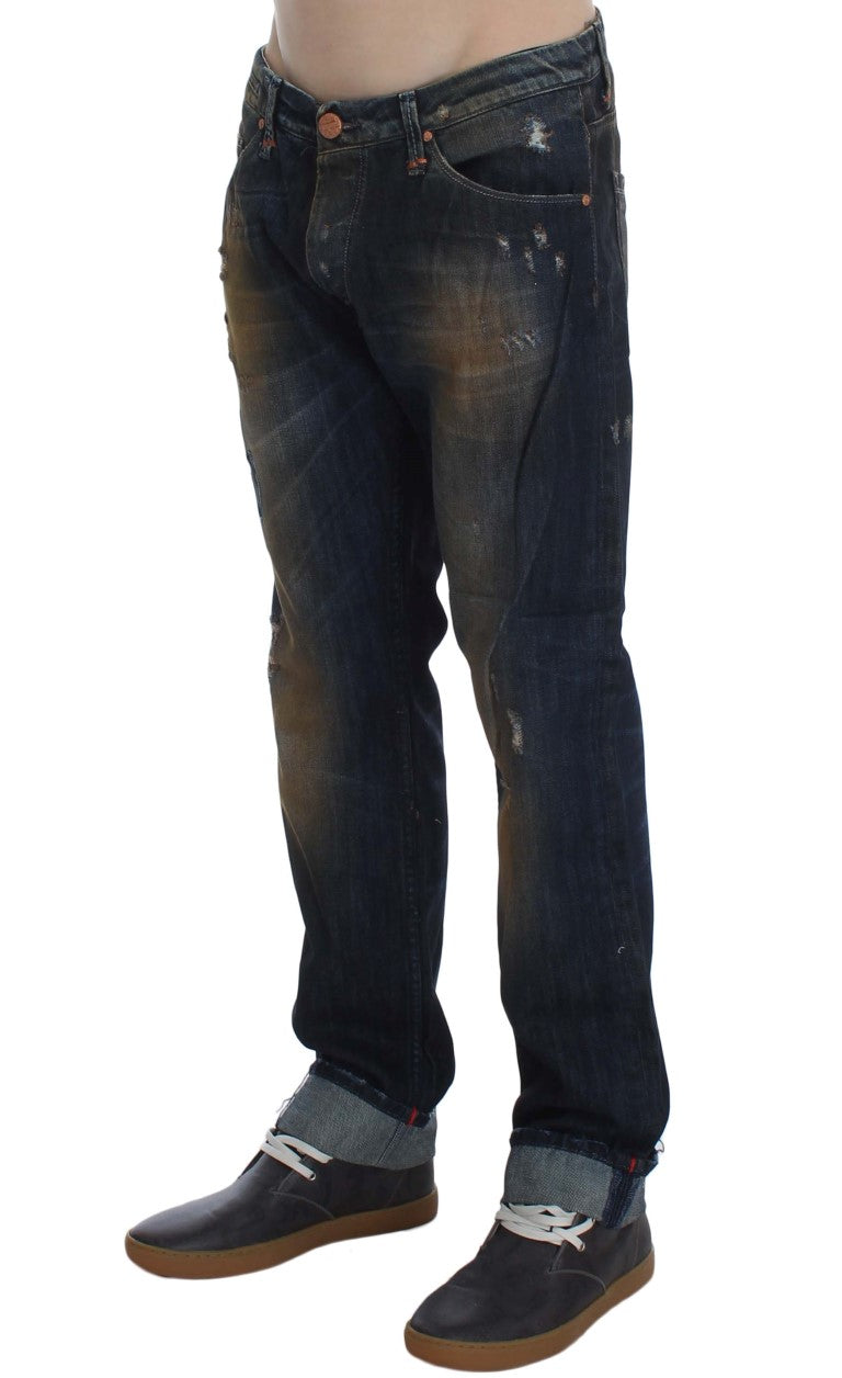 ACHT blue wash cotton jeans regular straight fit