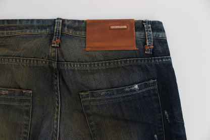 ACHT blue wash cotton jeans regular straight fit