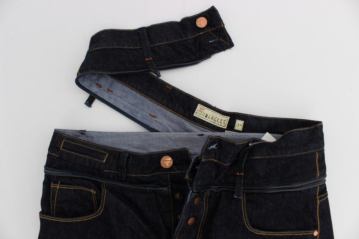 Blue ACHT cotton jeans with regular fit and straight leg