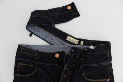 Blue ACHT cotton jeans with regular fit and straight leg