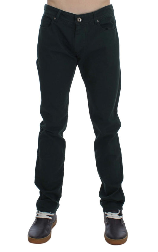 Ermanno Scervino green cotton straight-leg jeans