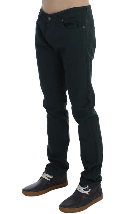 Ermanno Scervino green cotton straight-leg jeans