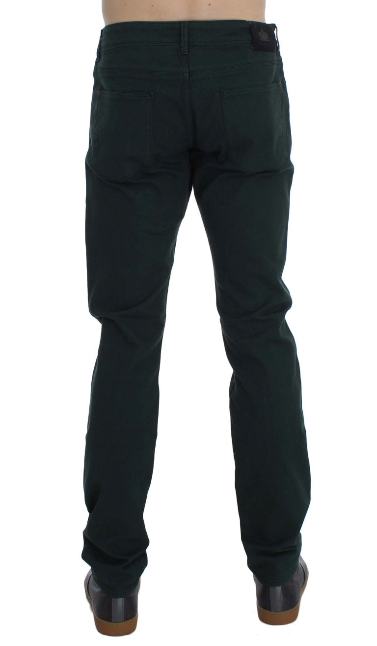 Ermanno Scervino green cotton straight-leg jeans