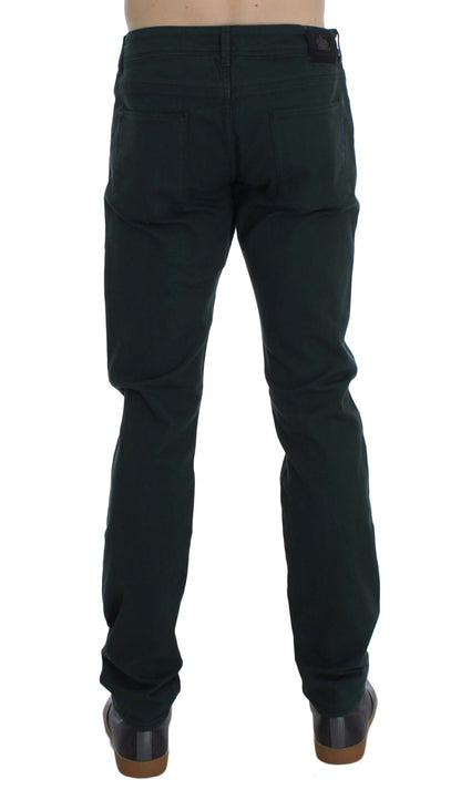 Ermanno Scervino green cotton straight-leg jeans