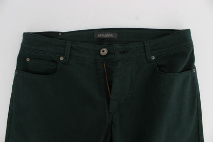 Ermanno Scervino green cotton straight-leg jeans