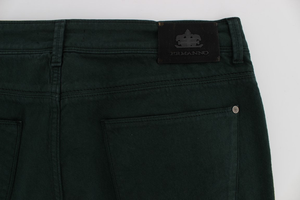 Ermanno Scervino green cotton straight-leg jeans