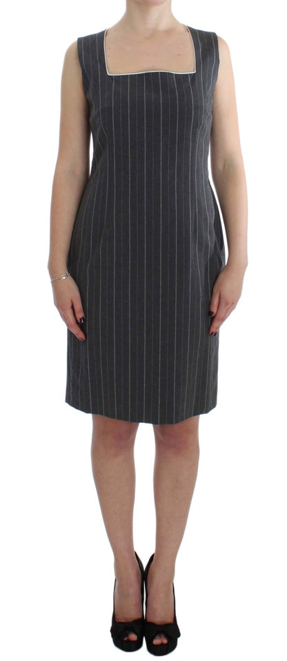 Gray striped BENCIVENGA sheath dress and blazer set in cotton stretch