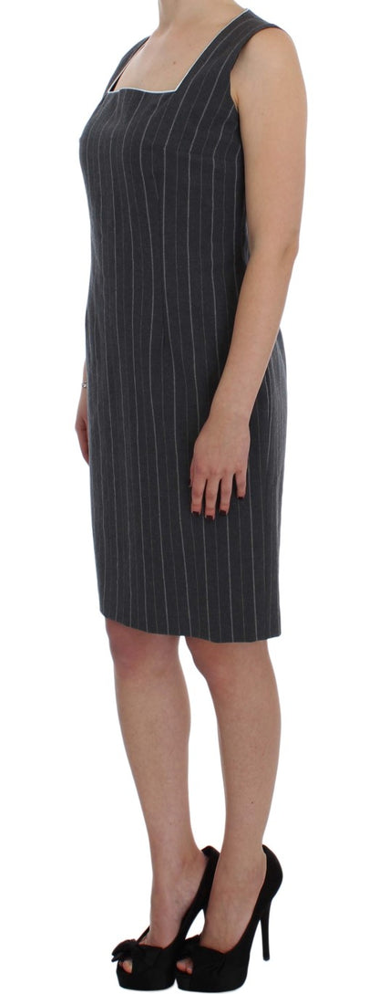 Gray striped BENCIVENGA sheath dress and blazer set in cotton stretch