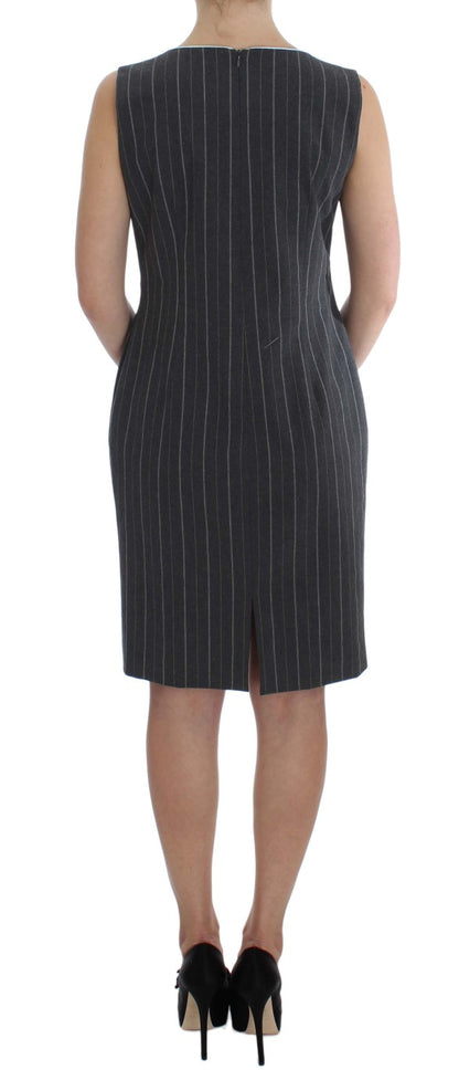 Gray striped BENCIVENGA sheath dress and blazer set in cotton stretch