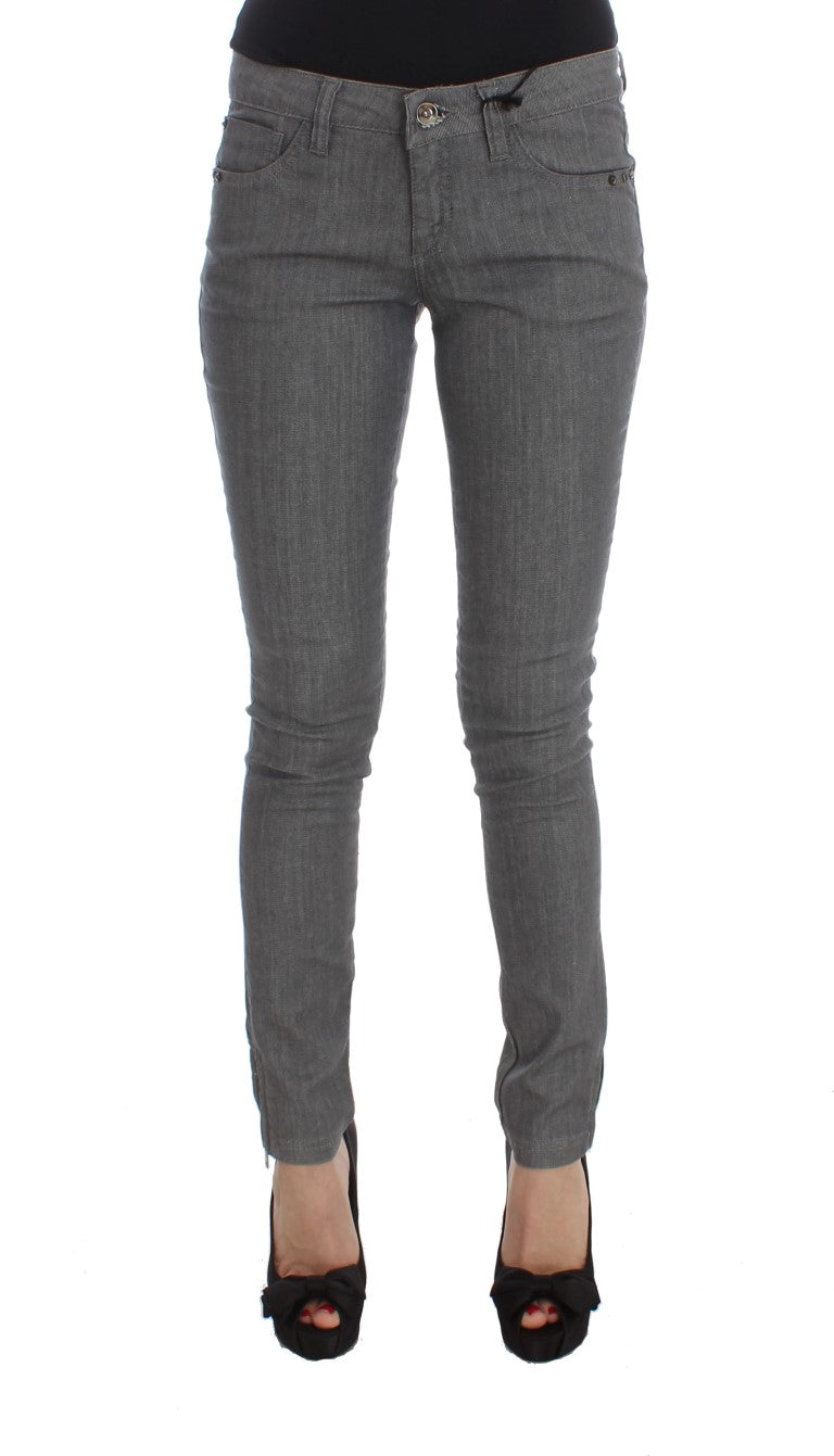 Gray Costume National C’N’C cotton blend slim fit jeans