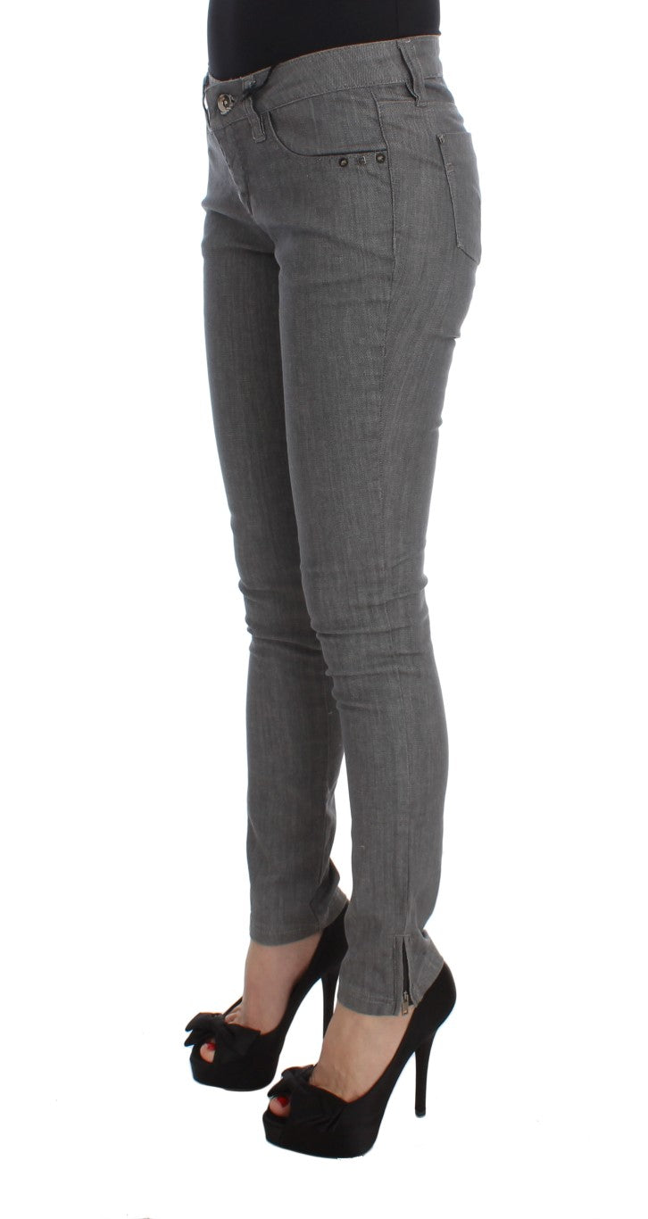 Gray Costume National C’N’C cotton blend slim fit jeans