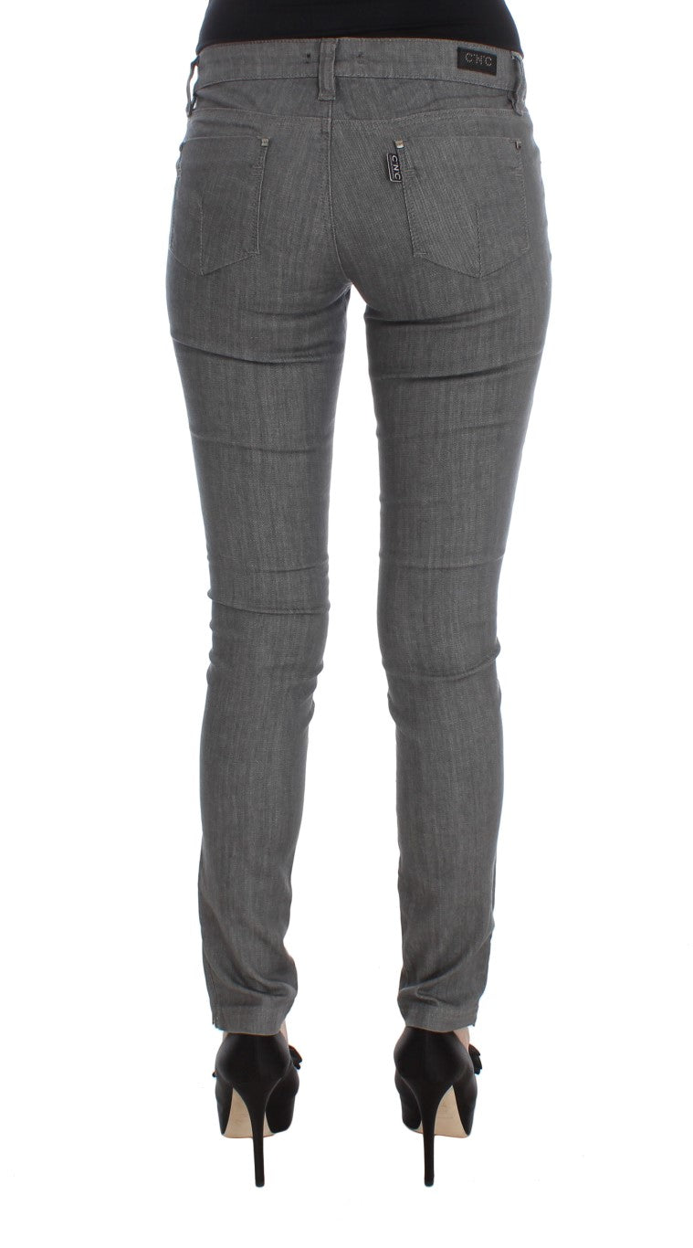 Gray Costume National C’N’C cotton blend slim fit jeans
