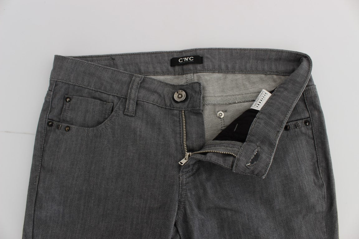 Gray Costume National C’N’C cotton blend slim fit jeans