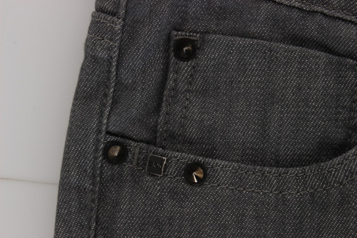 Gray Costume National C’N’C cotton blend slim fit jeans