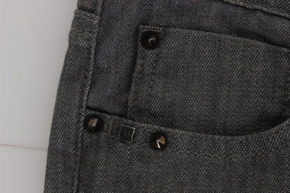 Gray Costume National C’N’C cotton blend slim fit jeans