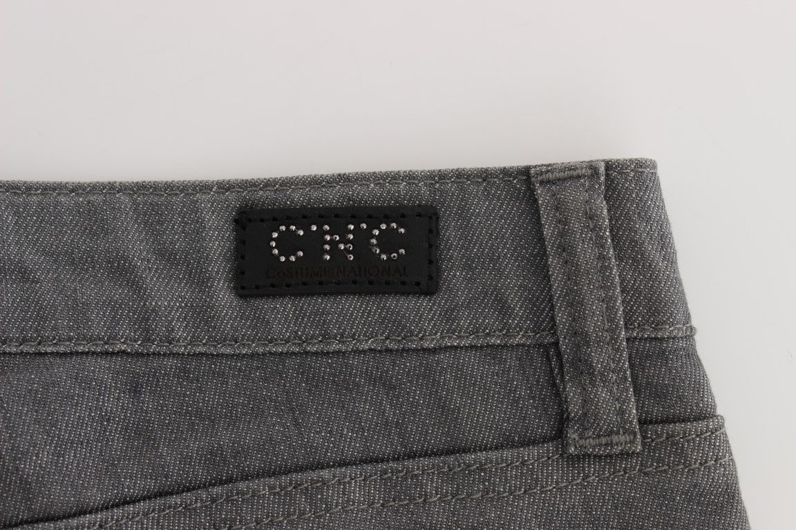 Gray Costume National C’N’C cotton blend slim fit jeans