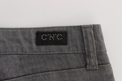 Gray Costume National C’N’C cotton blend slim fit jeans