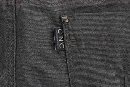 Gray Costume National C’N’C cotton blend slim fit jeans