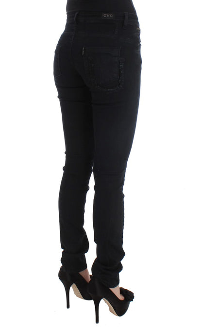 Black slim fit cotton denim jeans by CoSTUME NATIONAL C’N’C