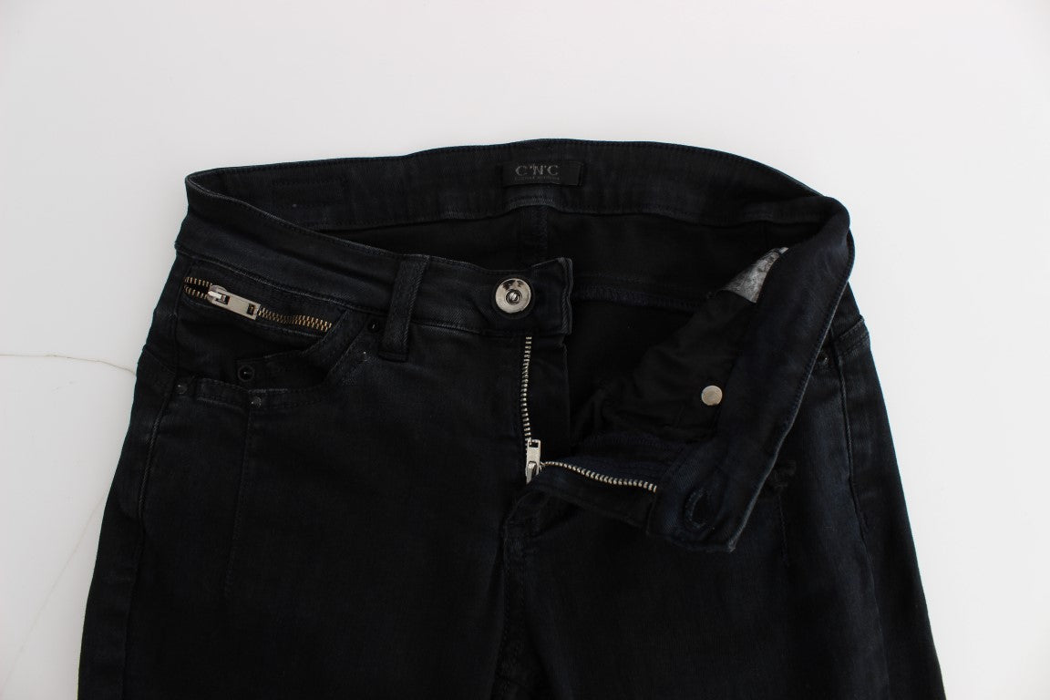 Black slim fit cotton denim jeans by CoSTUME NATIONAL C’N’C
