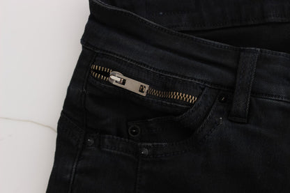 Black slim fit cotton denim jeans by CoSTUME NATIONAL C’N’C