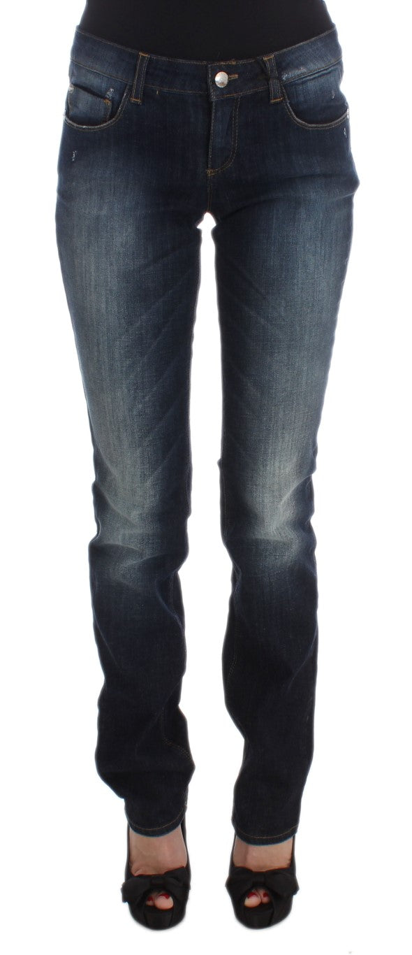 Blue CoSTUME NATIONAL C’N’C cotton bootcut jeans