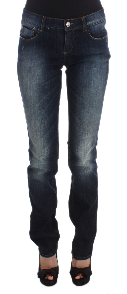 Blue CoSTUME NATIONAL C’N’C cotton bootcut jeans