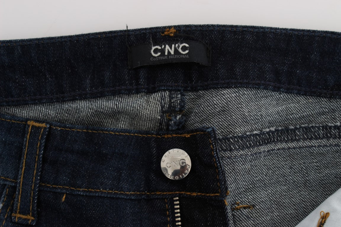 Blue CoSTUME NATIONAL C’N’C cotton bootcut jeans