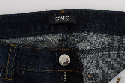 Blue CoSTUME NATIONAL C’N’C cotton bootcut jeans