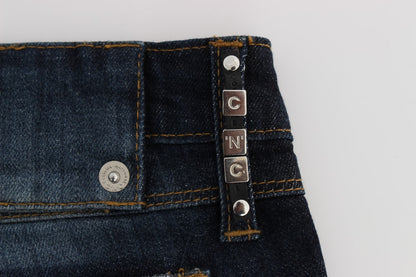 Blue CoSTUME NATIONAL C’N’C cotton bootcut jeans