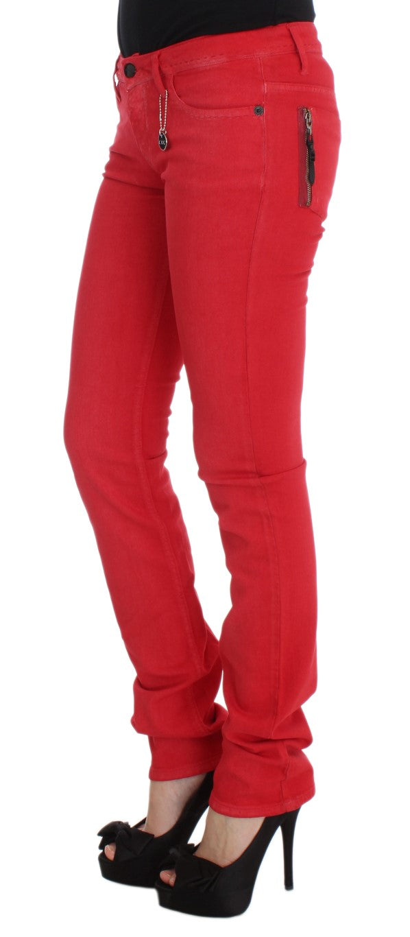 CoSTUME NATIONAL C’N’C Red Cotton Blend Jeans