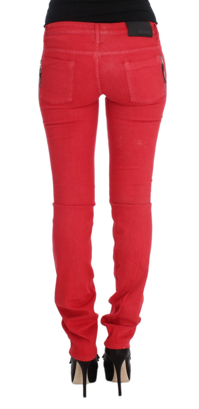 CoSTUME NATIONAL C’N’C Red Cotton Blend Jeans